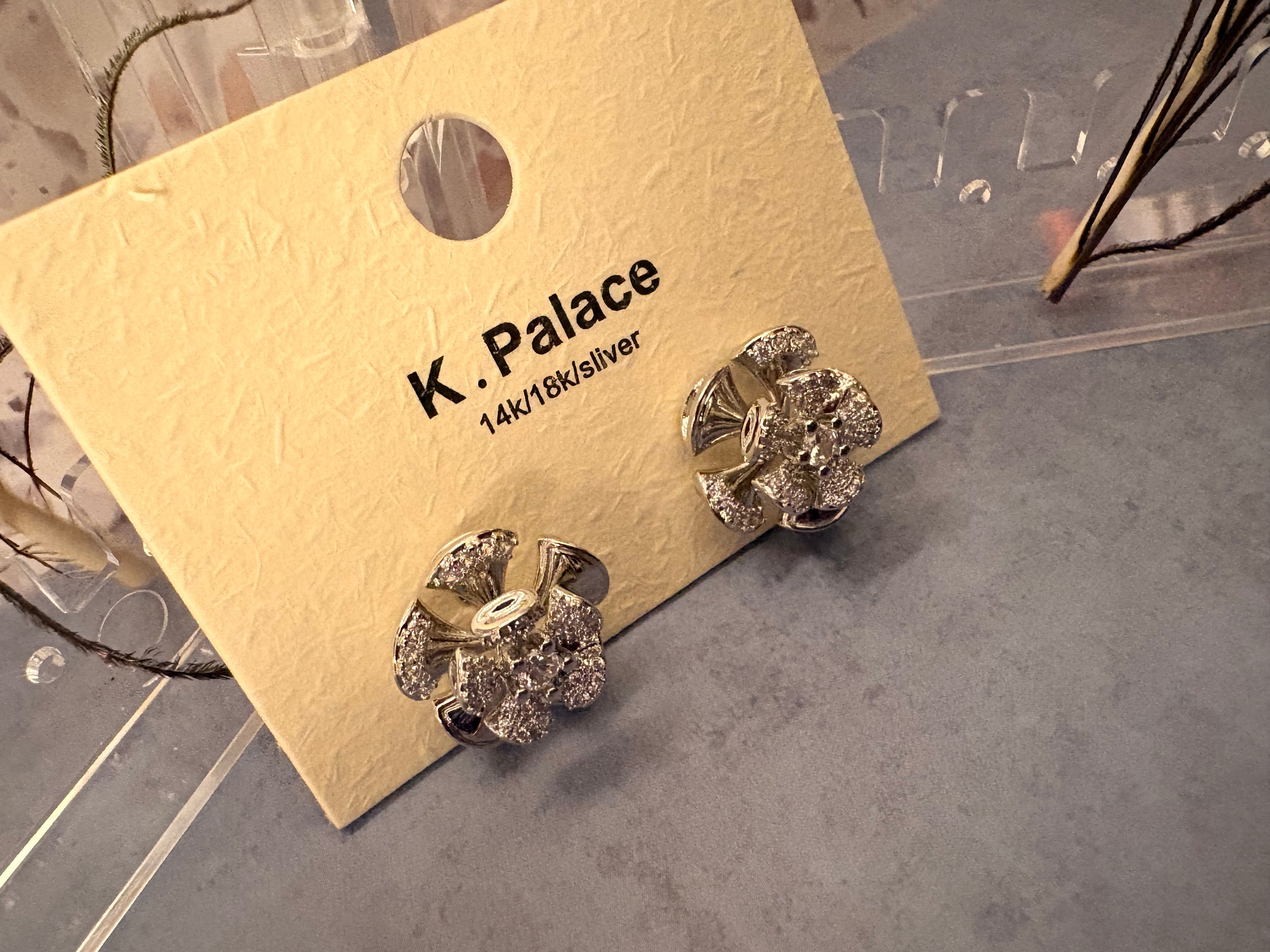 Silver Dewdrop Bloom Earrings